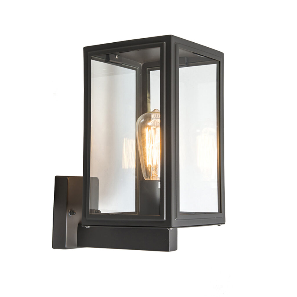 wandlampen buiten buitenwandlamp grijs IP44 Sutton Up GlasRoestvrij staal Donkergrijs Deze donker grijze wandlamp bestaat uit een vierkant frame voorzien van