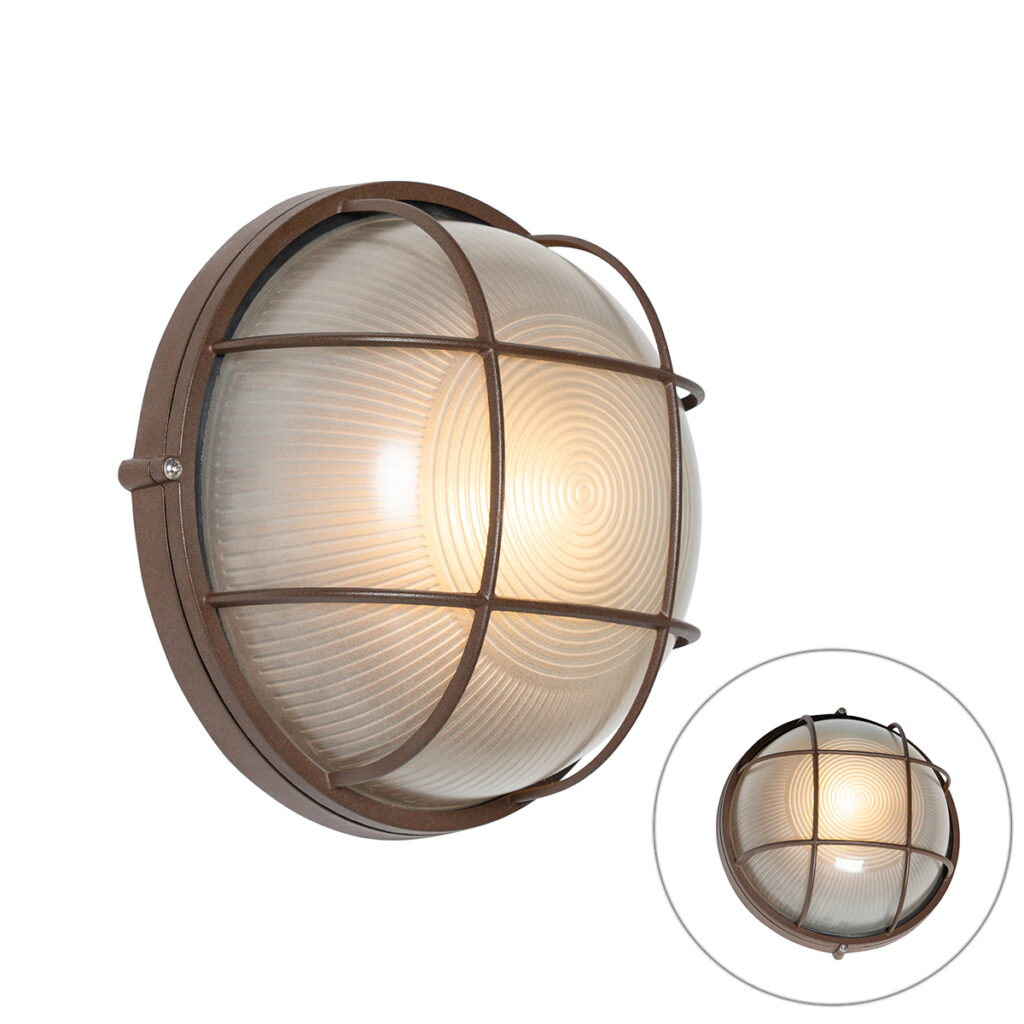 wandlampen buiten buitenwandlamp roestbruin IP44 Hanneke AluminiumGlas Roestbruin