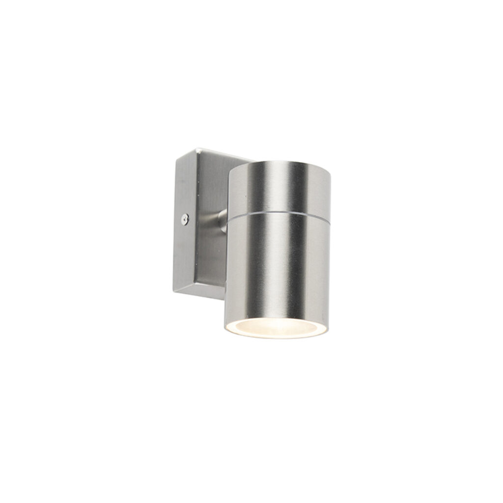 wandlampen buiten Buitenwandlamp staal IP44 Solo Roestvrij Staal Deze wandlamp Duo is een super functionele buitenlamp met strakke vormgeving uitgevoerd in RVS