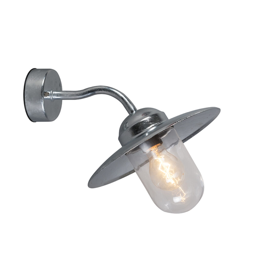 wandlampen buiten Buitenwandlamp zink IP44 Munich GlasMetaal Grijs De wandlamp is mooi afgewerkt met metaal en glas. Kenmerkend door de landelijke stijl in een