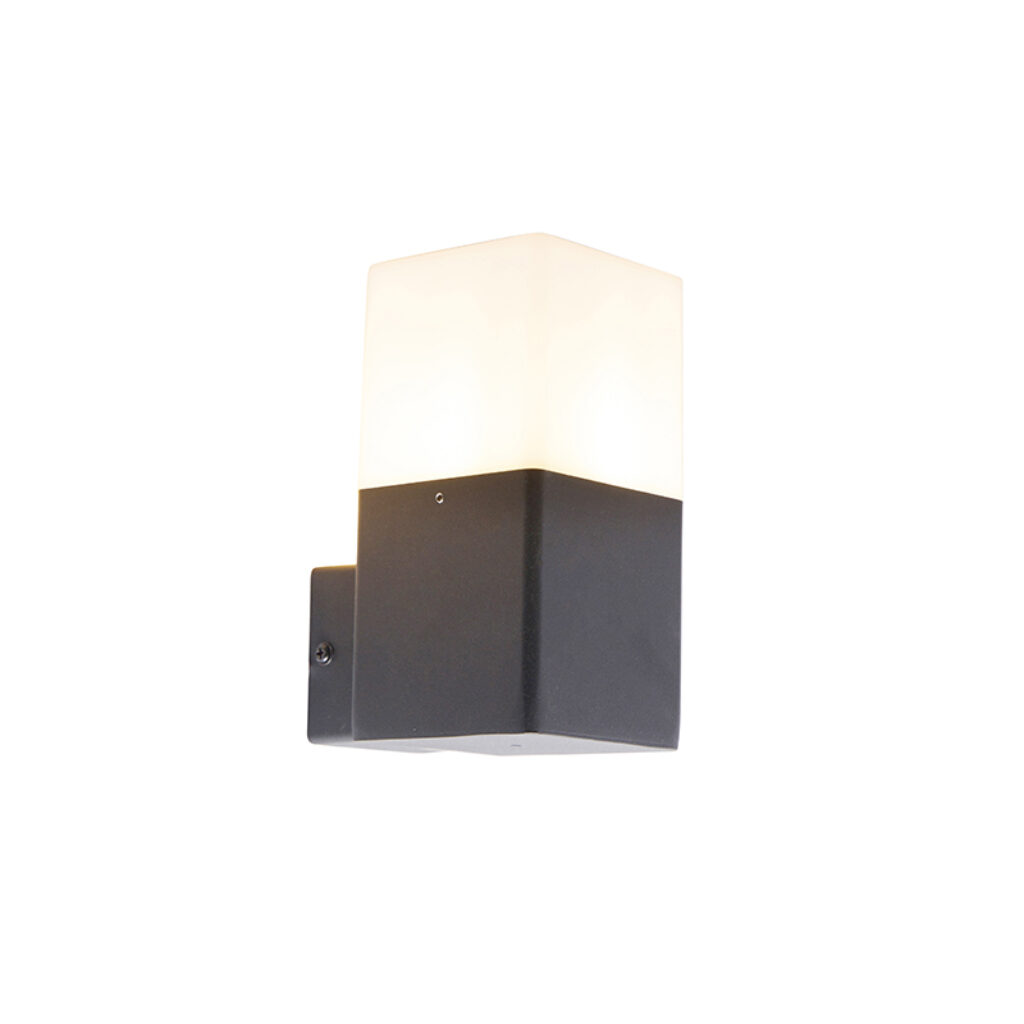 wandlampen buiten Buitenwandlamp zwart met opaal witte kap IP44 Denmark AluminiumKunststof Wit Topkwaliteit buitenlamp afgewerkt in hoogwaardig aluminium een