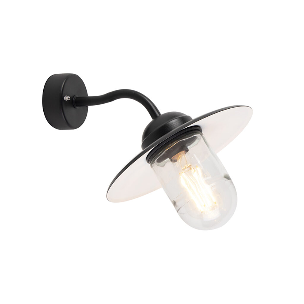 wandlampen buiten Buitenwandlamp zwart IP44 Munich StaalGlas Zwart De wandlamp is mooi afgewerkt met en glas. Deze landelijke heeft tevens een modern kantje.