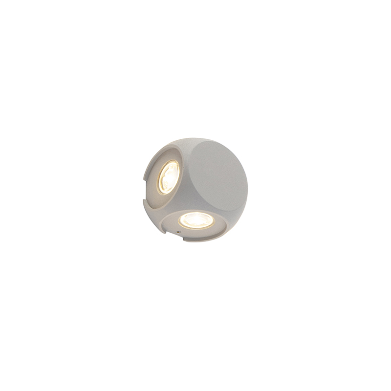 wandlampen buiten Design wandlamp zilver incl. LED IP54 Silly Roestvrij staal Grijs Een sfeervolle lamp met een eigen Het is kleine kubus afgewerkt in zilveren