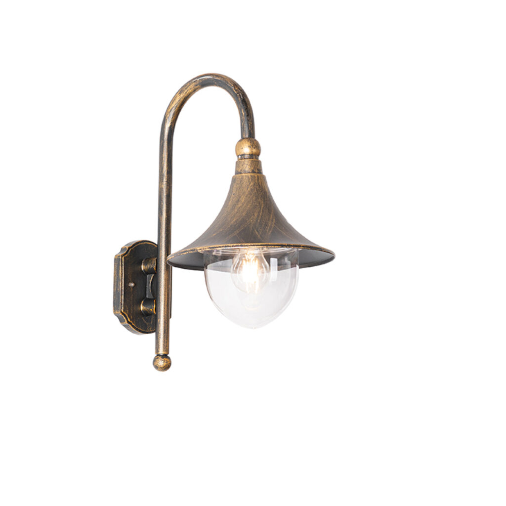 wandlampen buiten Klassieke wandlamp antiek goud IP44 Daphne AluminiumKunststof Buiten is een echte Zijn chique uitstraling maakt het voor in de tuin. De
