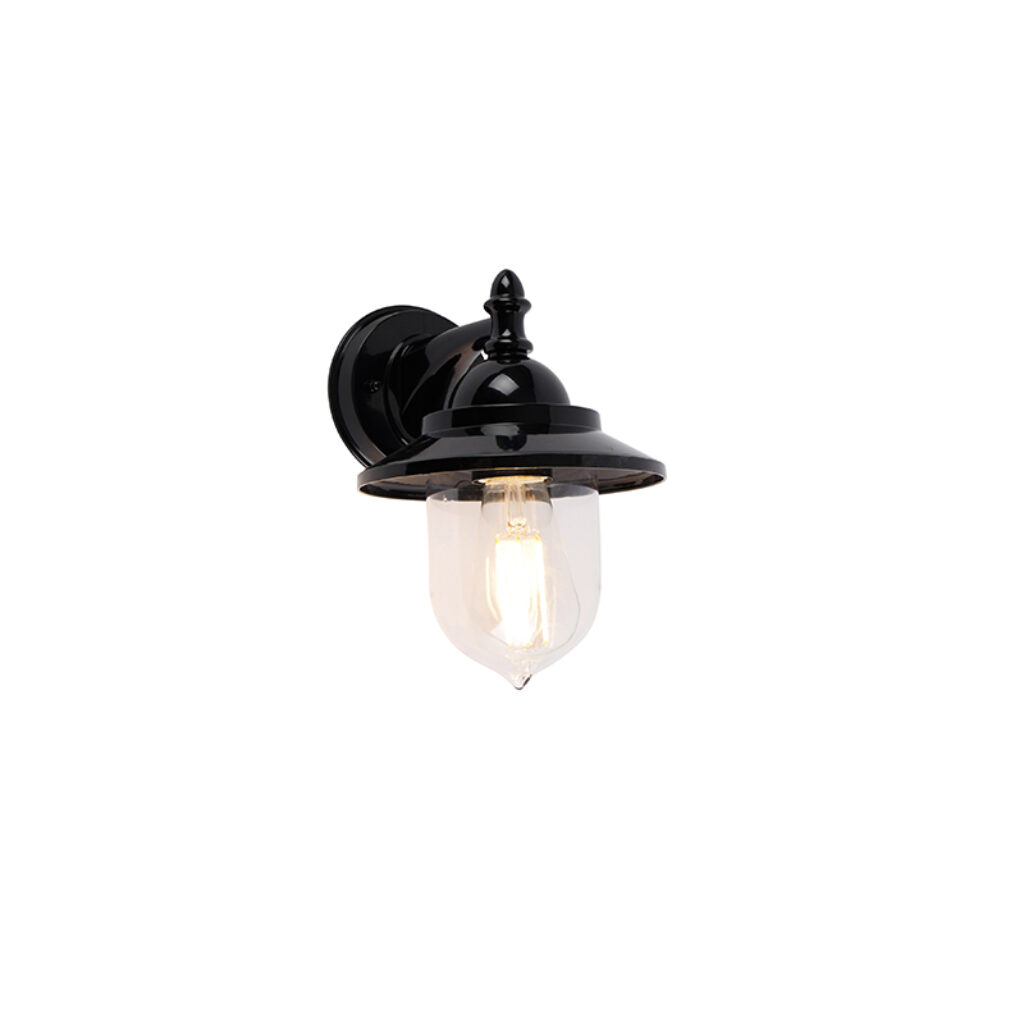 wandlampen buiten Klassieke wandlamp zwart IP44 Oxford AluminiumKunststof Zwart is de klassieker onder wandlampen. Een van meest bekende armaturen en dat maakt