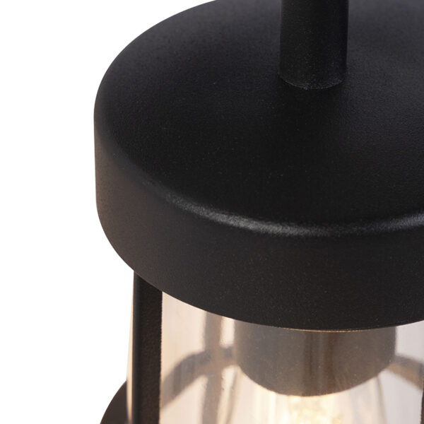 Landelijke buitenwandlamp zwart met glas - Elza - Afbeelding 2