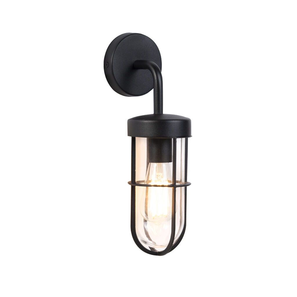 wandlampen buiten Landelijke buitenwandlamp zwart met glas Elza AluminiumGlas Zwart Wij zijn helemaal verliefd op de Een leuke lamp voor hij straalt luxe en