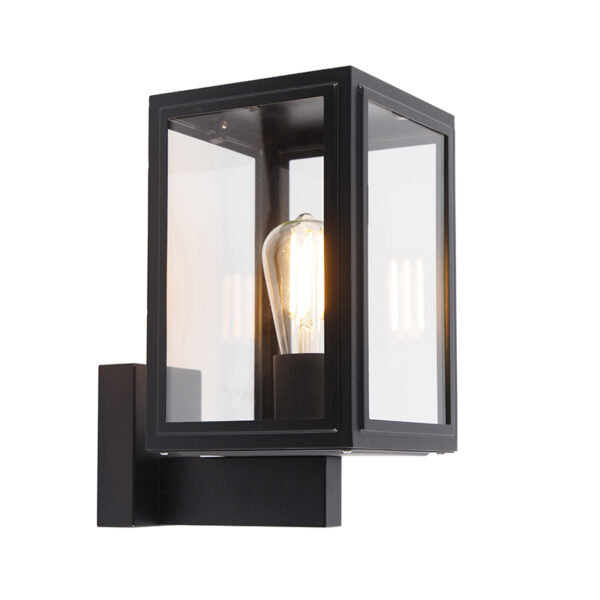 wandlampen buiten Landelijke wandlamp zwart IP44 Sutton Up Roestvrij staal Zwart is een zachte die perfect past bij de voordeur of het tuinhuisje. Ook in