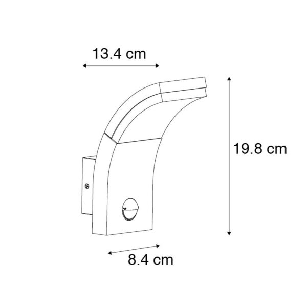 Moderne buitenwandlamp antraciet incl. LED IP54 - Litt - Afbeelding 3