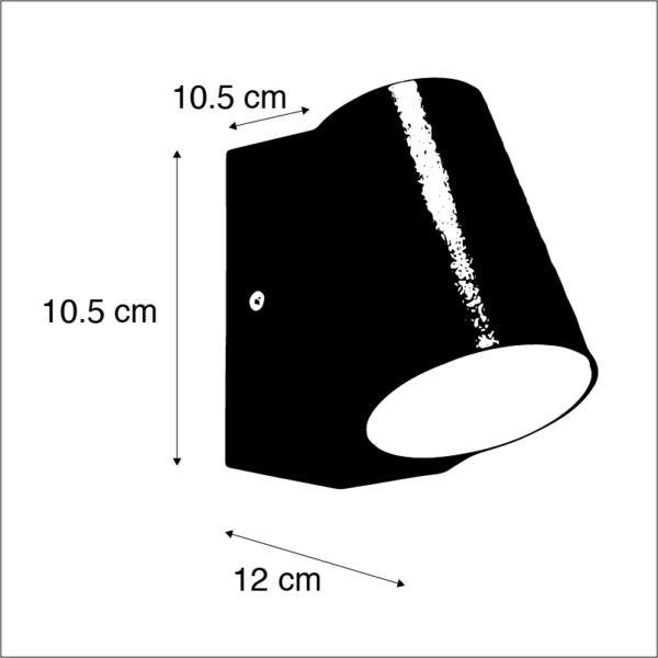 Moderne buitenwandlamp antraciet incl. LED - Uma - Afbeelding 3