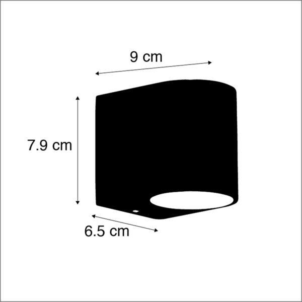 Moderne buitenwandlamp donker grijs IP44 - Ben 1 - Afbeelding 3