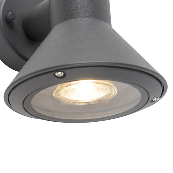 Moderne buitenwandlamp donkergrijs - Humilis - Afbeelding 2