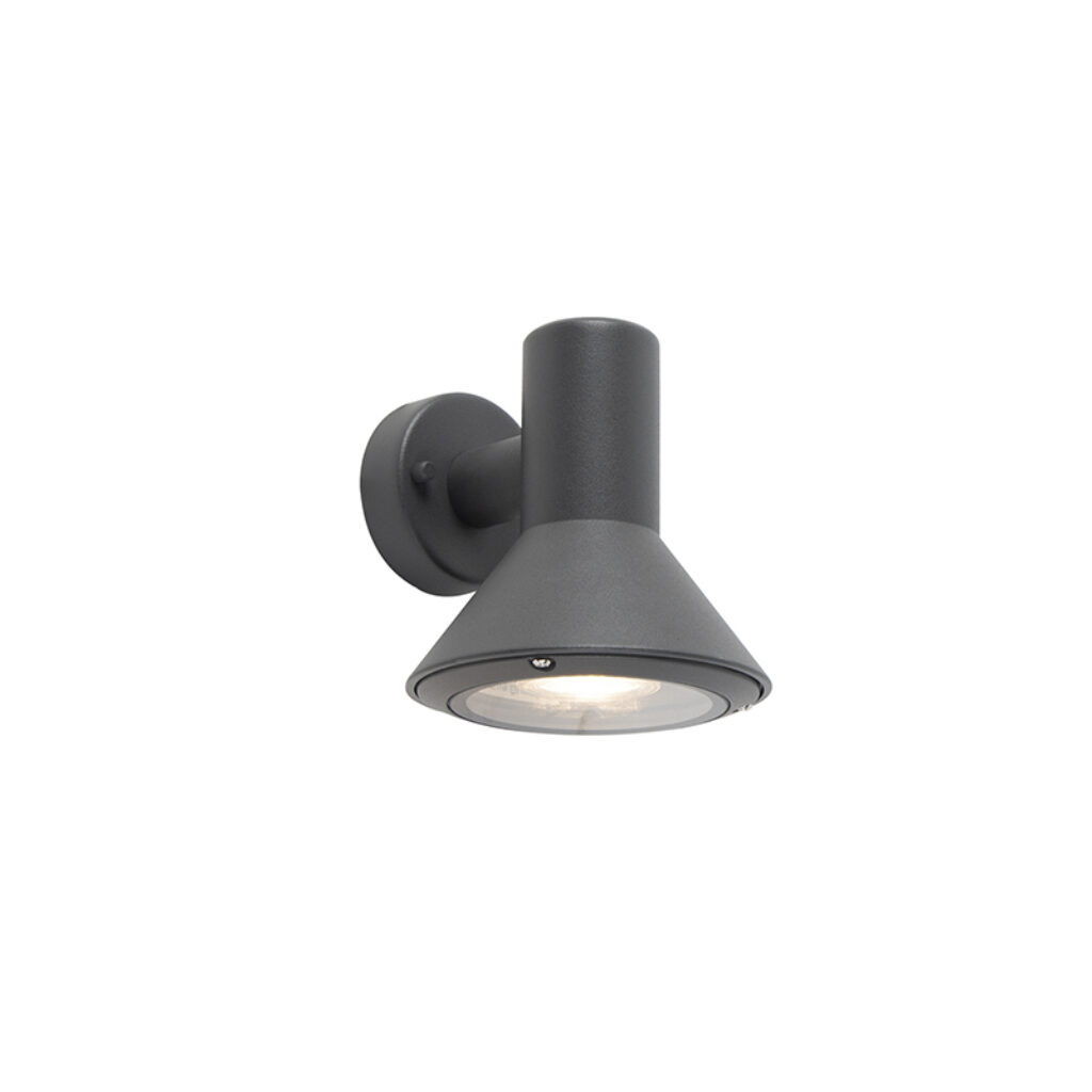 wandlampen buiten Moderne buitenwandlamp donkergrijs Humilis AluminiumGlas Donkergrijs Onze is een echte strakke die perfect past in jouw moderne tuin of op je