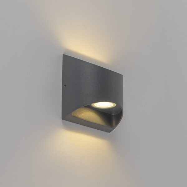 Moderne buitenwandlamp donkergrijs incl. LED IP54 - Mal - Afbeelding 2