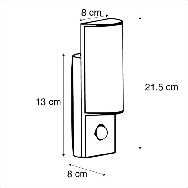 Moderne buitenwandlamp donkergrijs met bewegingssensor - Harry - Afbeelding 3