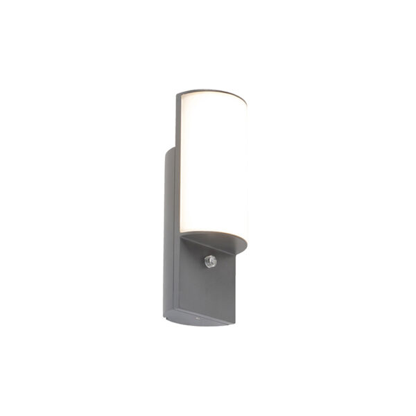 wandlampen buiten Moderne buitenwandlamp donkergrijs met sensor Harry AluminiumKunststof Donkergrijs Een moderne buitenlamp speciaal voor De hoort echt thuis in