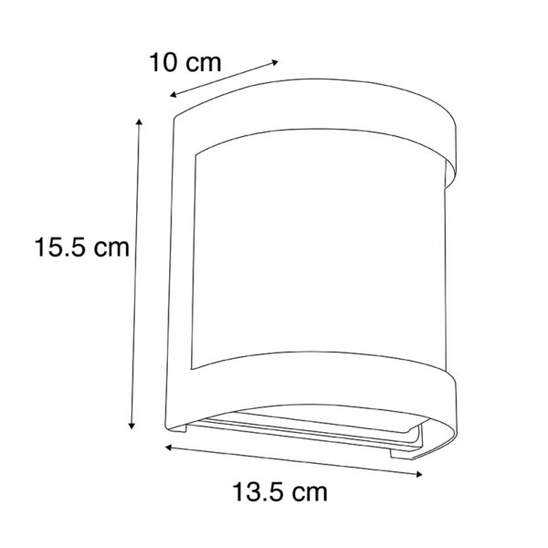 Moderne buitenwandlamp RVS IP44 - Mira - Afbeelding 3