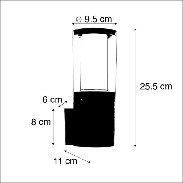 Moderne buitenwandlamp wit IP55 incl. GU10 3-staps dimbaar - Carlo - Afbeelding 3