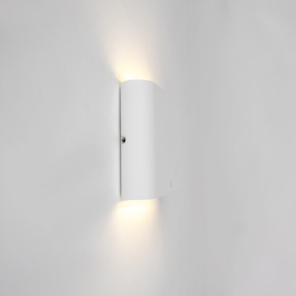 Moderne buitenwandlamp wit 11,5 cm incl. LED - Batt - Afbeelding 2