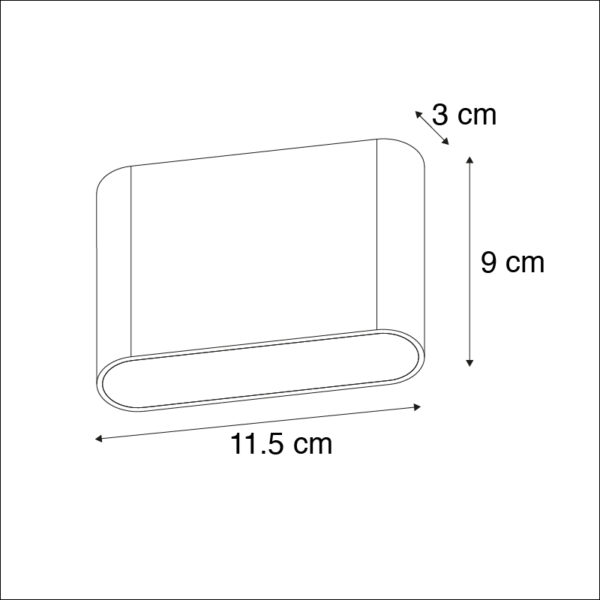 Moderne buitenwandlamp wit 11,5 cm incl. LED - Batt - Afbeelding 3