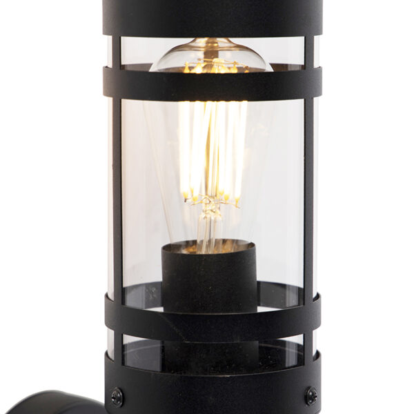 Moderne buitenwandlamp zwart IP44 - Gleam - Afbeelding 2
