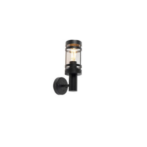 wandlampen buiten Moderne buitenwandlamp zwart IP44 Gleam Roestvrij staal Zwart De heeft een eigenzinnig ontwerp die je tuin of terras net dat beetje extra