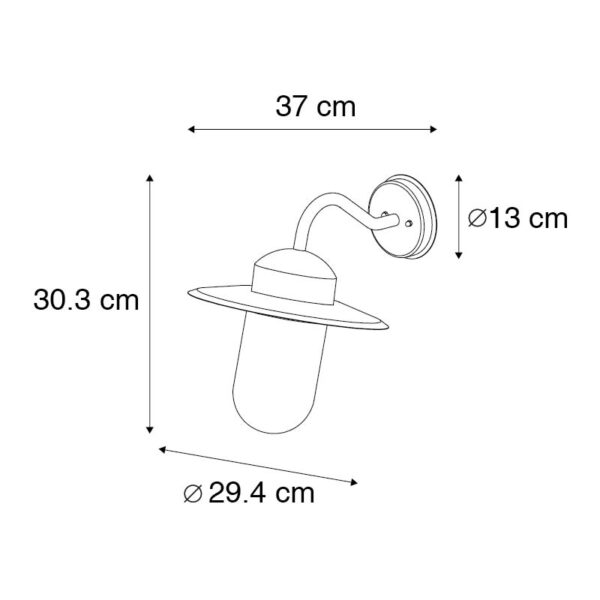 Moderne buitenwandlamp zwart IP44 - Kansas - Afbeelding 3