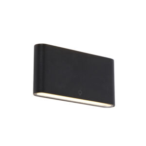 wandlampen buiten Moderne buitenwandlamp zwart 175 cm incl. LED IP65 Batt Roestvrij staal Zwart Met de je een hotel chique uitstraling met moderne Deze wandlamp