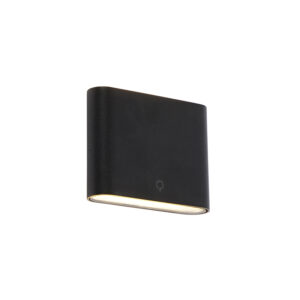 wandlampen buiten Moderne buitenwandlamp zwart 115 cm incl. LED IP65 Batt Roestvrij staal Zwart Met de je een hotel chique uitstraling met moderne Deze wandlamp