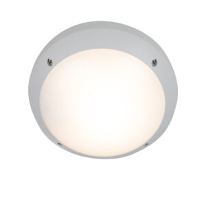 wandlampen buiten Moderne en plafondlamp grijs IP65 Gelmi Kunststof Grijs Een minimalistisch strak design in ronde vorm is deze Gelmi. Deze met witte grijze