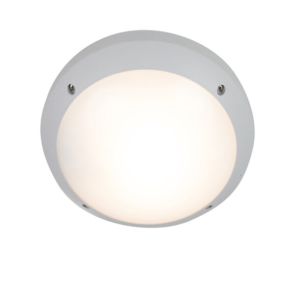 wandlampen buiten Moderne en plafondlamp grijs IP65 Gelmi Kunststof Grijs Een minimalistisch strak design in ronde vorm is deze Gelmi. Deze met witte grijze