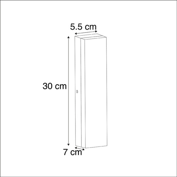Moderne rechthoekige buitenwandlamp donkergrijs - Opacus - Afbeelding 3