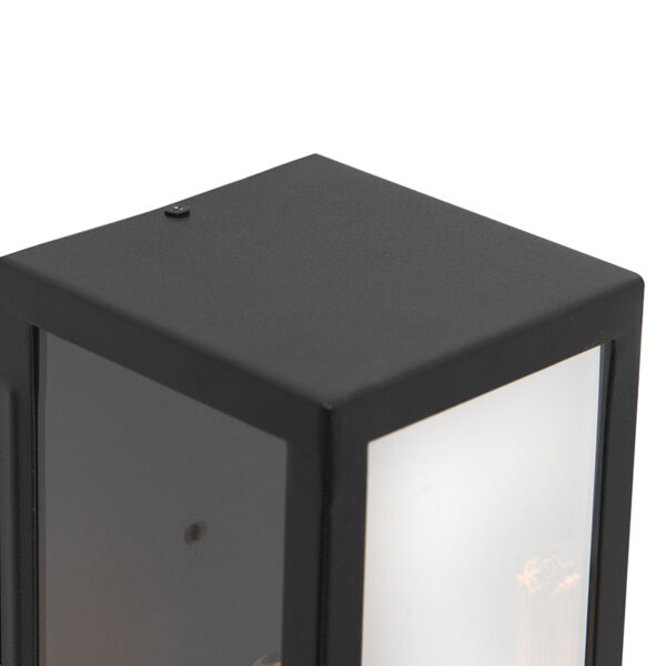 Moderne rechthoekige buitenwandlamp zwart met glas - Rotterdam Long - Afbeelding 2