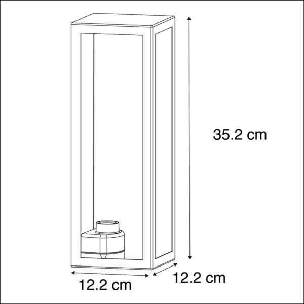 Moderne rechthoekige buitenwandlamp zwart met glas - Rotterdam Long - Afbeelding 3