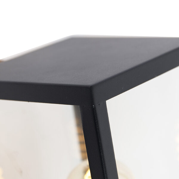 Moderne rechthoekige buitenwandlamp zwart met glas - Rotterdam - Afbeelding 2