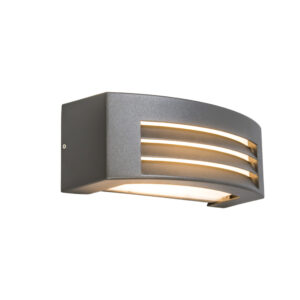 wandlampen buiten Moderne wandlamp antraciet IP44 Hurricane 1 AluminiumKunststof Donkergrijs Deze moderne is perfect om een sfeervolle omgeving te Het licht