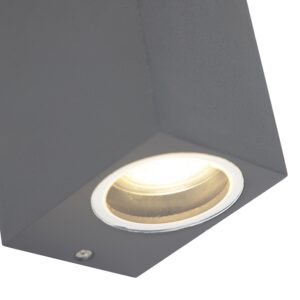 wandlampen buiten Moderne wandlamp donkergrijs IP44 Baleno Aluminium Donkergrijs De II is een echte eyecatcher voor in en om je huis. Hij geeft fraai