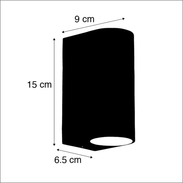 Moderne wandlamp donkergrijs IP44 - Ben 2 - Afbeelding 3
