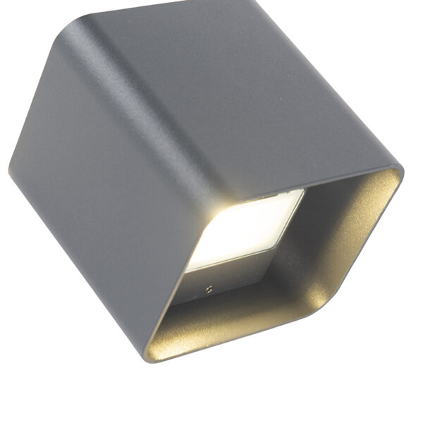 Moderne wandlamp donkergrijs incl. LED IP54 vierkant - Evi - Afbeelding 2