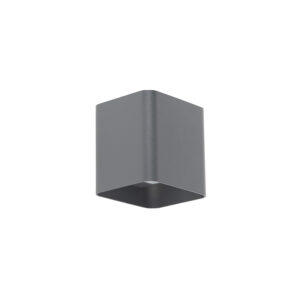 wandlampen buiten Moderne wandlamp donkergrijs incl. LED IP54 vierkant Evi AluminiumGlas Donkergrijs Moderner kan je het met deze vierkante niet hebben. Een