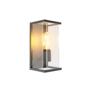 wandlampen buiten Moderne wandlamp donkergrijs IP54 Zaandam AluminiumGlas Donkergrijs Deze leuke geeft je tuin net dat beetje extra. Door het strakke en
