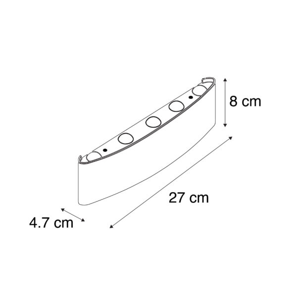 Moderne wandlamp grijs 27 cm incl. LED IP54 - Silly - Afbeelding 3