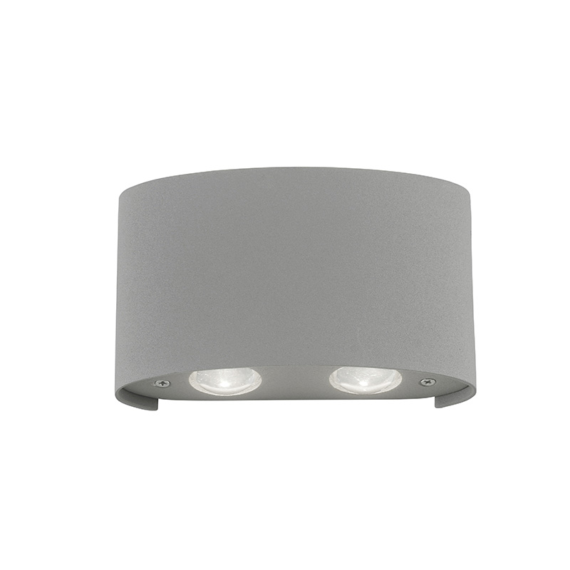 wandlampen buiten Moderne wandlamp grijs 13 cm incl. LED IP54 Silly Aluminium Grijs is een prachtige moderne voor Met zijn van hij spatwaterdicht geschikt