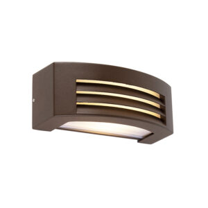 wandlampen buiten Moderne wandlamp roestbruin IP44 Hurricane 1 AluminiumKunststof Roestbruin Deze moderne in roestbruine kleur is perfect om een sfeervolle