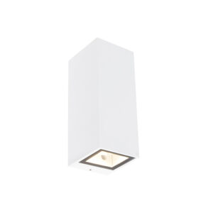 wandlampen buiten Moderne wandlamp wit GU10 AR70 IP54 Baleno AluminiumGlas Wit De II is een echte eyecatcher in en om het huis. Hij geeft mooi strijklicht langs