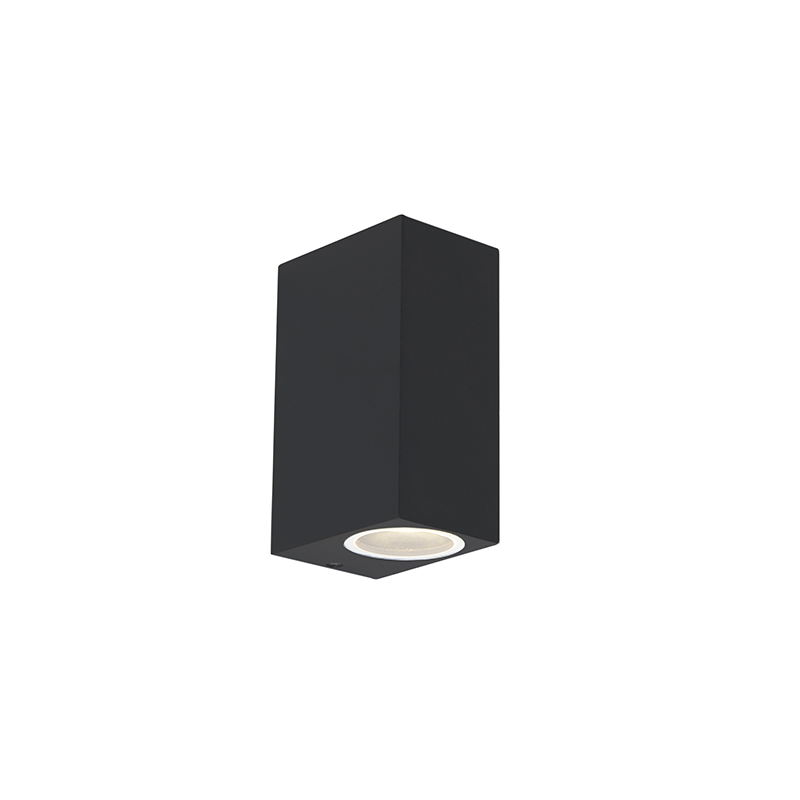 wandlampen buiten Moderne wandlamp zwart IP44 Baleno Aluminium Zwart De II is een echte eyecatcher voor in en om je huis. Hij geeft fraai strijklicht langs de