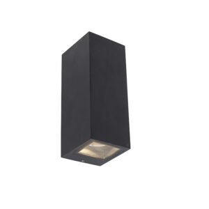 wandlampen buiten Moderne wandlamp zwart GU10 AR70 IP54 Baleno AluminiumGlas Zwart De II is een echte eyecatcher in en om het huis. Hij geeft mooi strijklicht