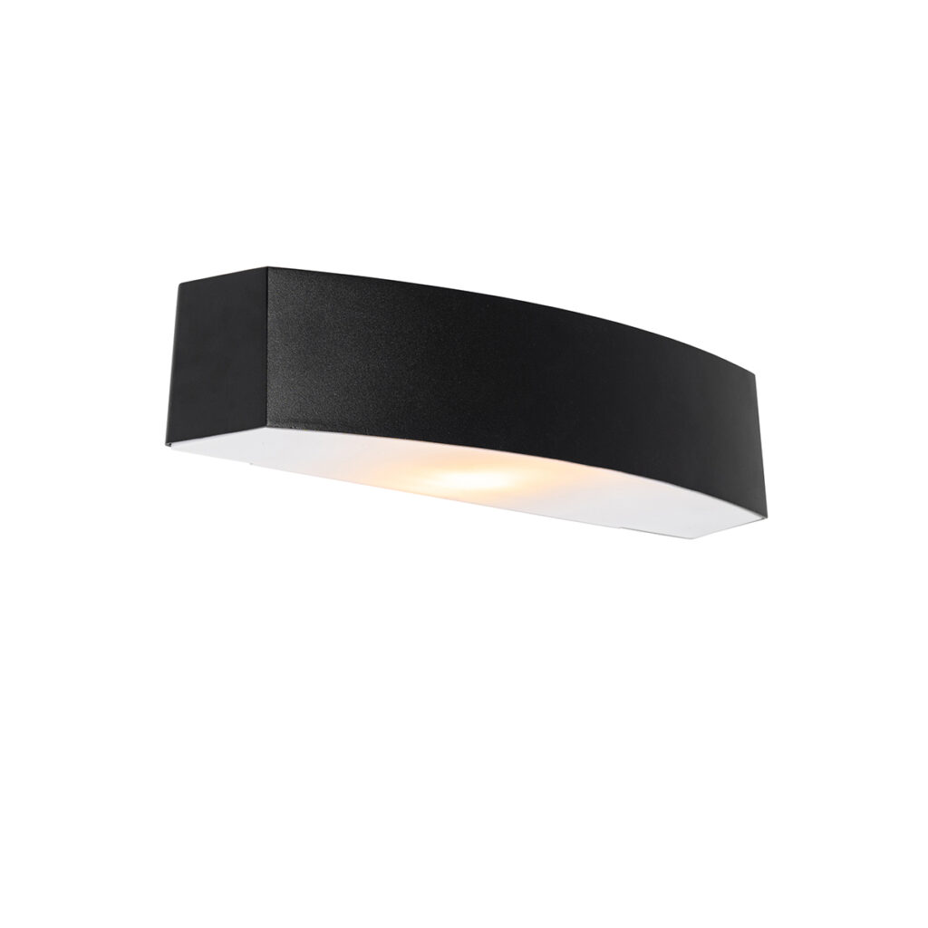 wandlampen buiten Moderne wandlamp zwart IP44 Bojan AluminiumKunststof Zwart