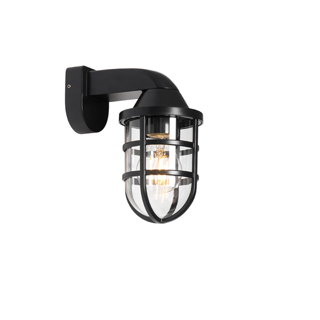 wandlampen buiten Moderne wandlamp zwart IP54 Joeri Kunststof Zwart Een klassieke in een modern jasje. Dat is Zijn vernieuwde design zorgt ervoor dat hij