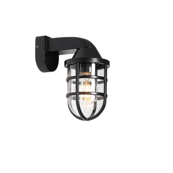 wandlampen buiten Moderne wandlamp zwart IP54 Joeri Kunststof Zwart Een klassieke in een modern jasje. Dat is Zijn vernieuwde design zorgt ervoor dat hij